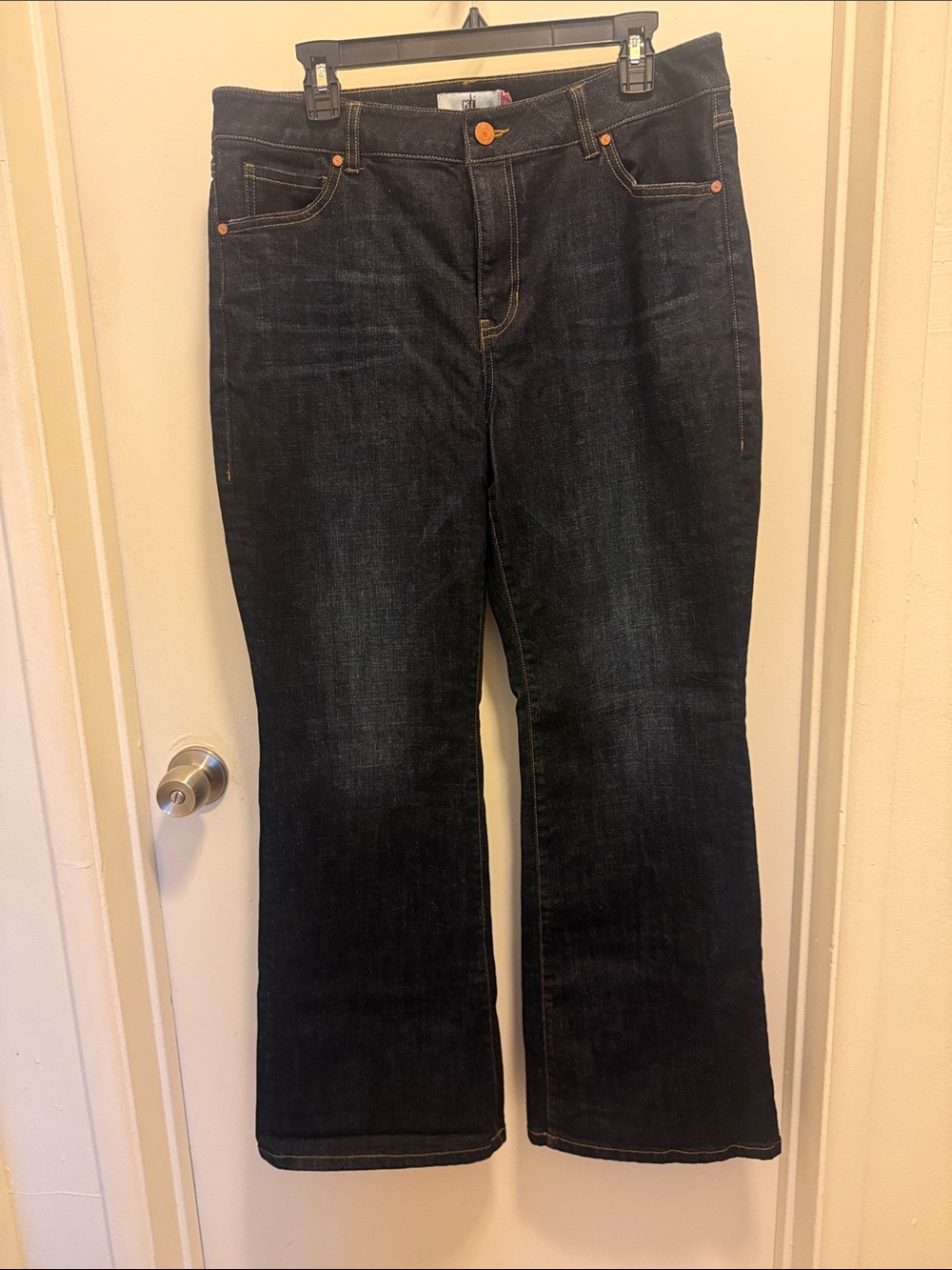 CAbi Dark Wash Flare Jeans - Deep Indigo